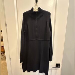 Athleta Apres Ski Black Sweater Dress XL